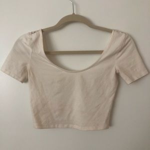 Forever 21 white crop top with lace back